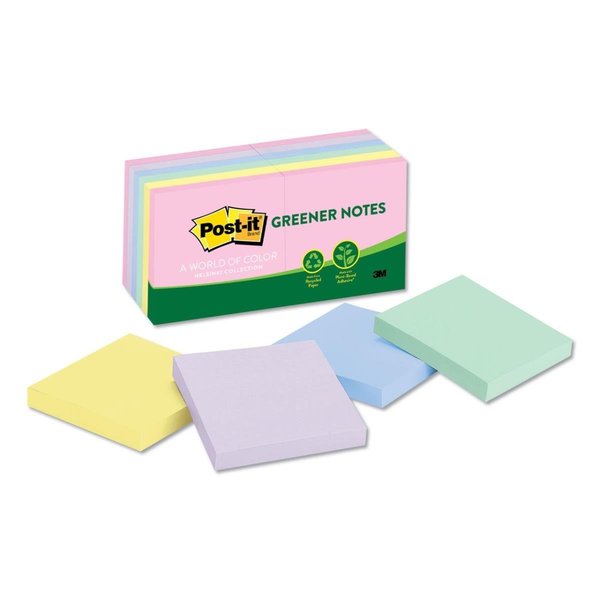 3M Recycled Mini Greener Note Pads; Assorted MMM65324RPVAD